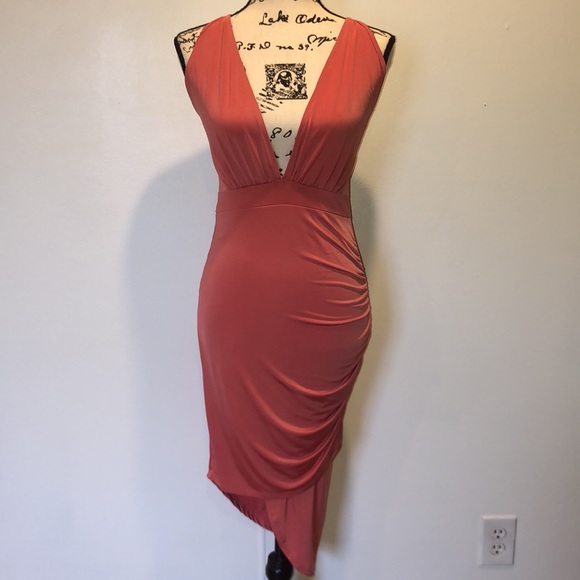 Charlotte Russe Silky Peach Dress - Picture 1 of 11